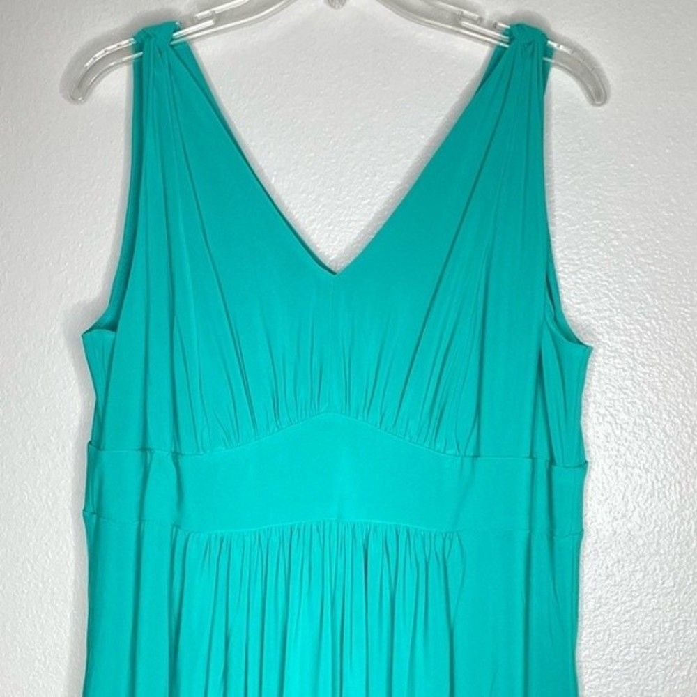 TravelSmith Women's Green Sleeveless Pleated Maxi Dress Size Large - Picture 2 of 12